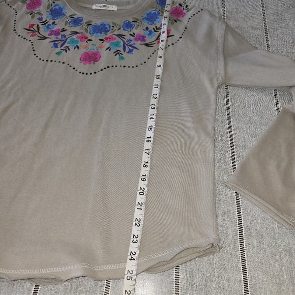 Natural Life Floral Pullover Long Sleeve Top Size Small - Picture 7 of 12